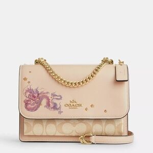 Coach New Year Klare Crossbody With Signature Canvas And Dragon